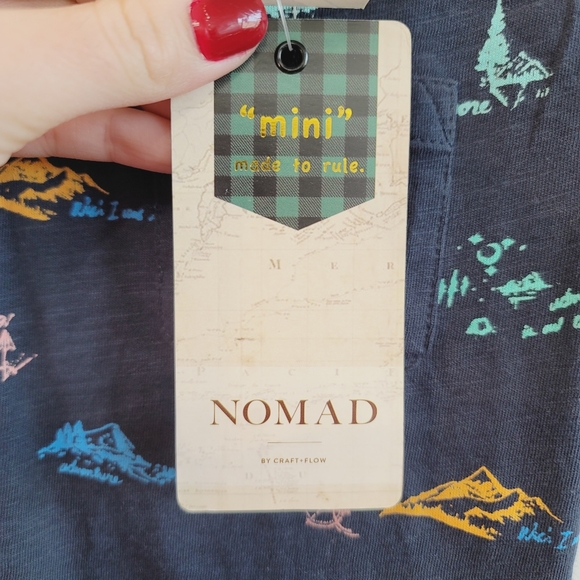 NWT Nomad Navy Blue Printed Short Sleeves Tee Toddler's Size 3T - Picture 5 of 11